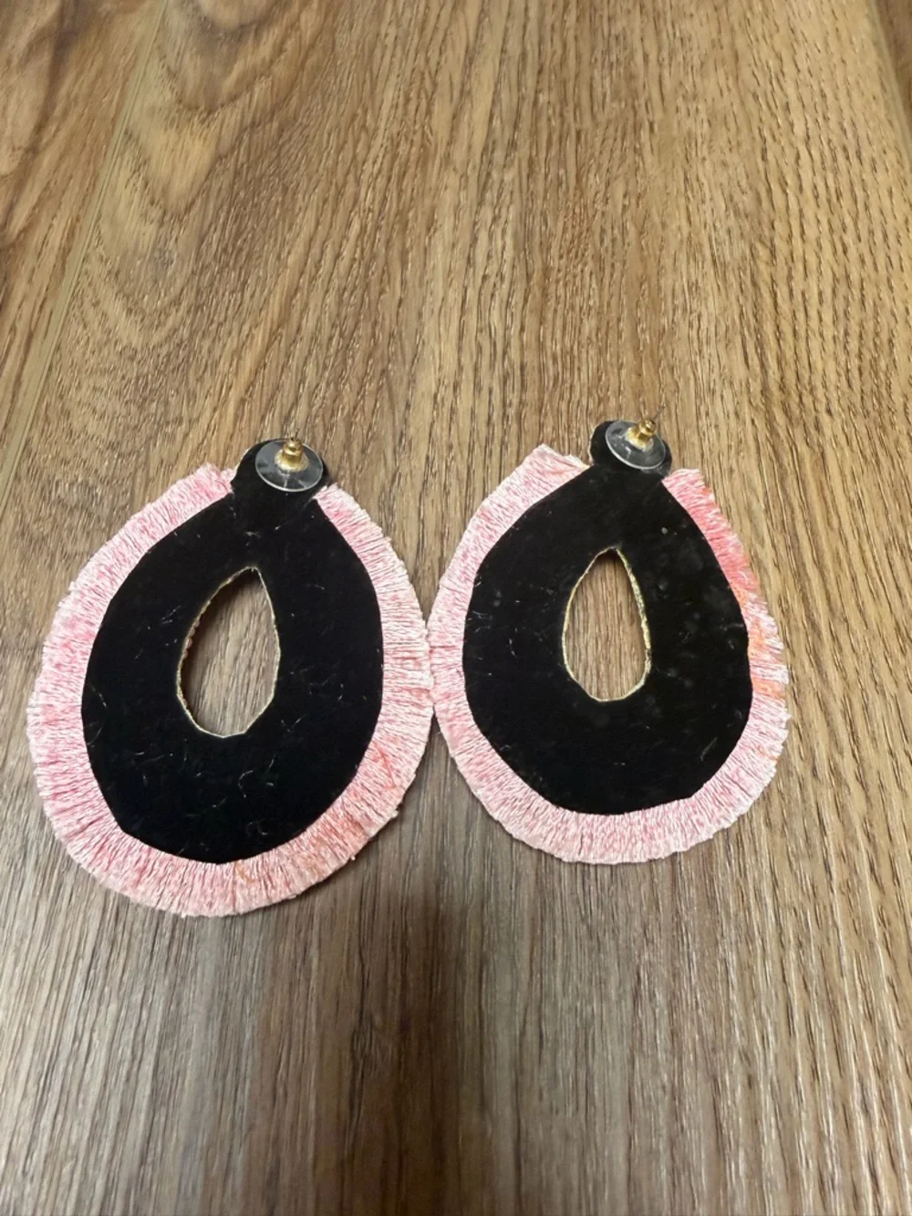 Boutique Pink Beaded Teardrop Fringe Earrings Boho Statement Post Seed Bead - Picture 3 of 6